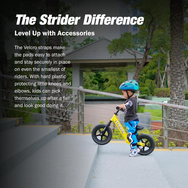 STRIDER Elbow & Knee Pads, Black - Easy to Attach - Durable & Washable - For Kids 18 Months to 5 Years Old - Image 4